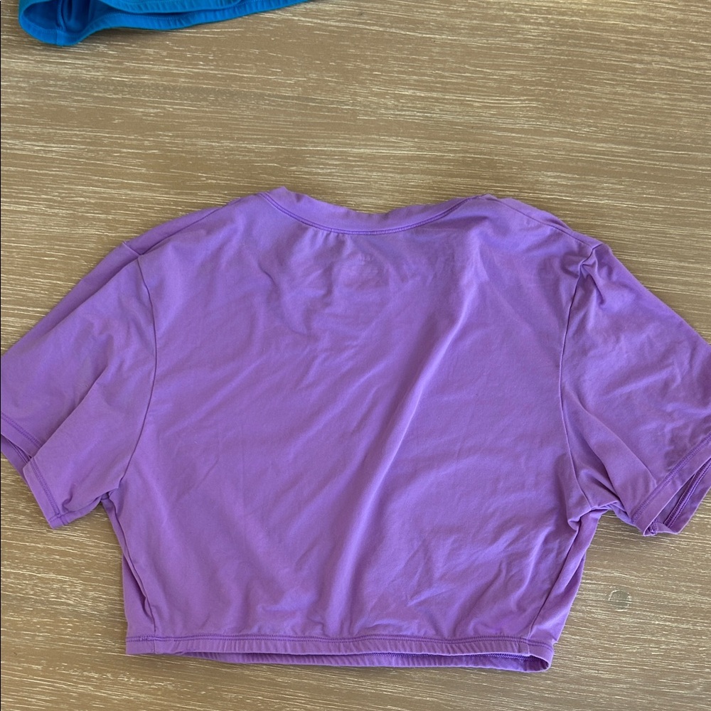 SKIMS Blue and Purple Short Sleeve cropped swim Tees - Picture 3 of 6